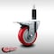 Service Caster 4'' SS Red Poly Swivel 1-1/8'' Expanding Stem Caster Total Lock Brake SCC-SSEXTTL20S414-PPUB-RED-118 - alternate 2